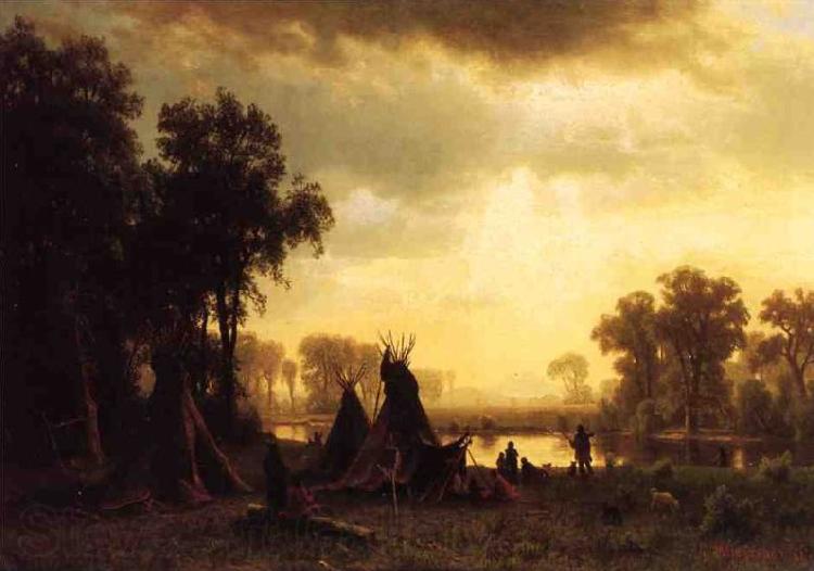 Albert Bierstadt An Indian Encampment Norge oil painting art